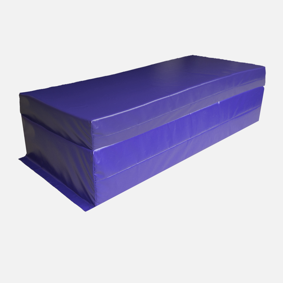 A waterproof unbreakable bed base made out of crib 7 pvc fabric with a waterproof mattress on top made in the same fabric.